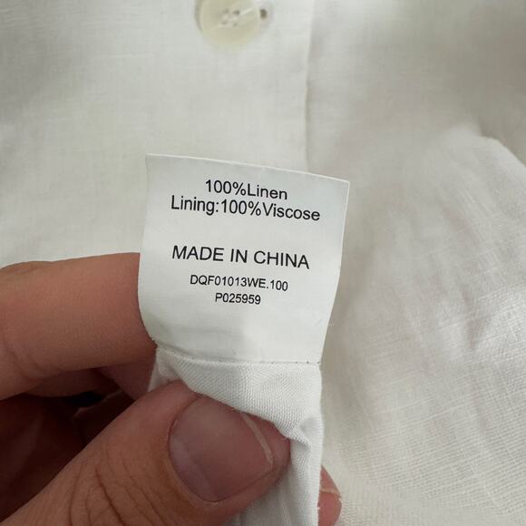 Dissh Alessia White Linen Button Up Vest Top US Women's 6 - Picture 6 of 7